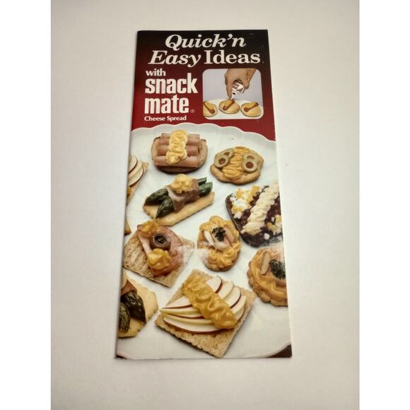 Vintage Cook Book Snack Mate Cheese Spread Quick'n Easy Ideas (bb2) - Picture 1 of 8